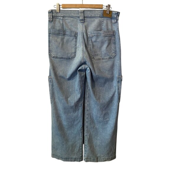 AMERICAN EAGLE SUPER HIGH RISE BAGGY WIDE LEG FLARE JEANS SZ 10 - Picture 4 of 7